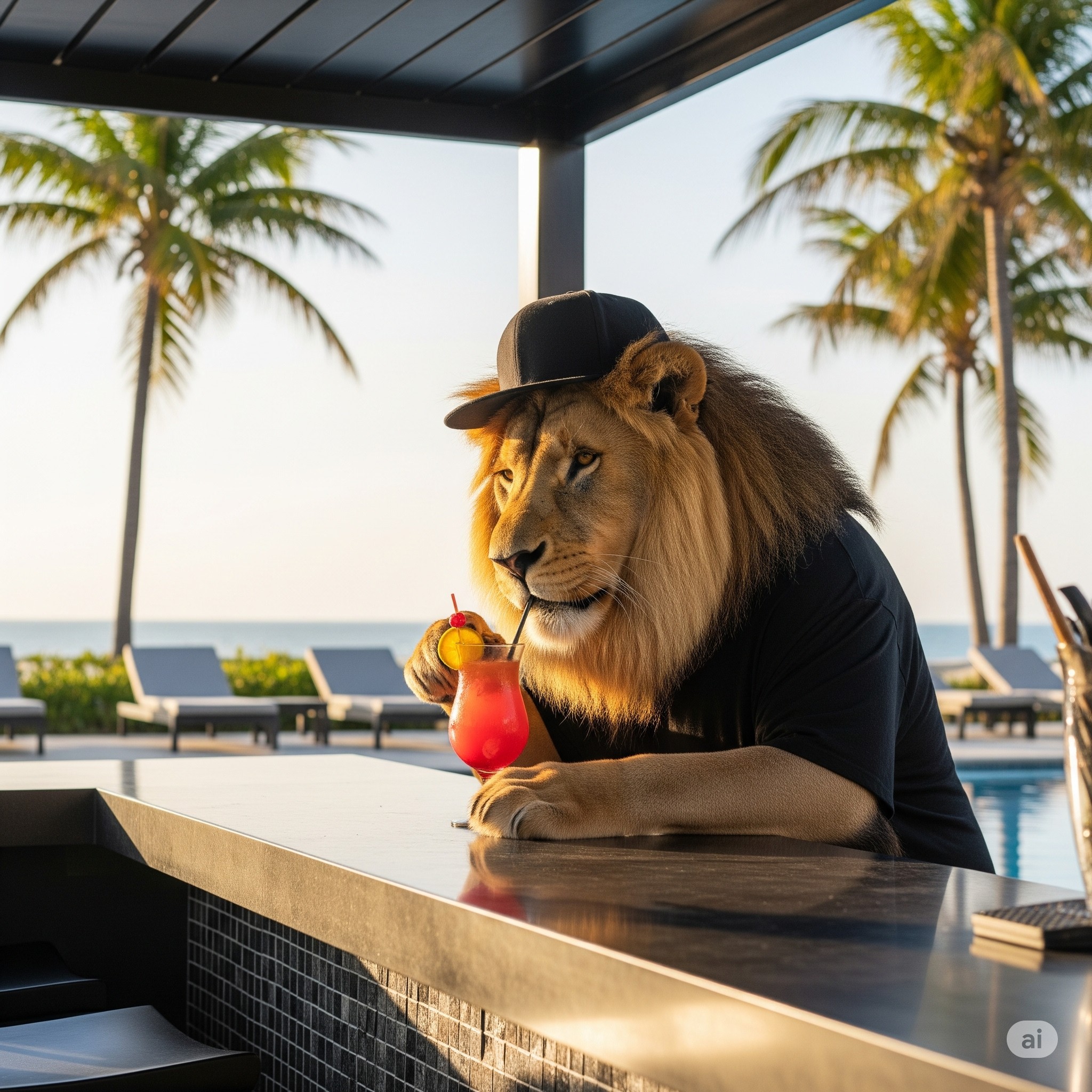 Entspannt Cocktail schlürfen